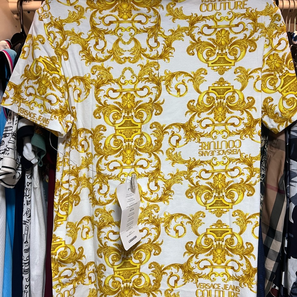 Versace Jeans Collection Gold Patterned Tee - Picture 5 of 5